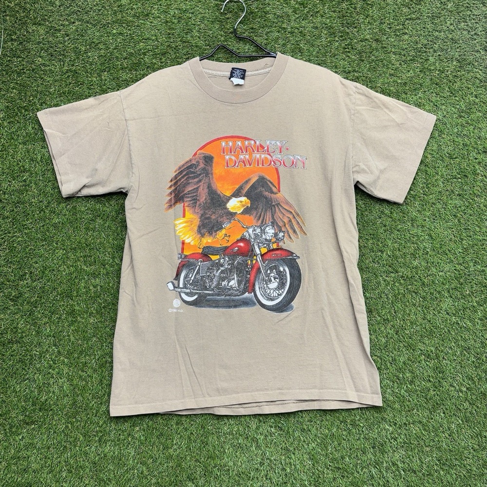 Vintage 90s Harley-Davidson Shirt Mens Large Short Sleeve Graphic Print Biker